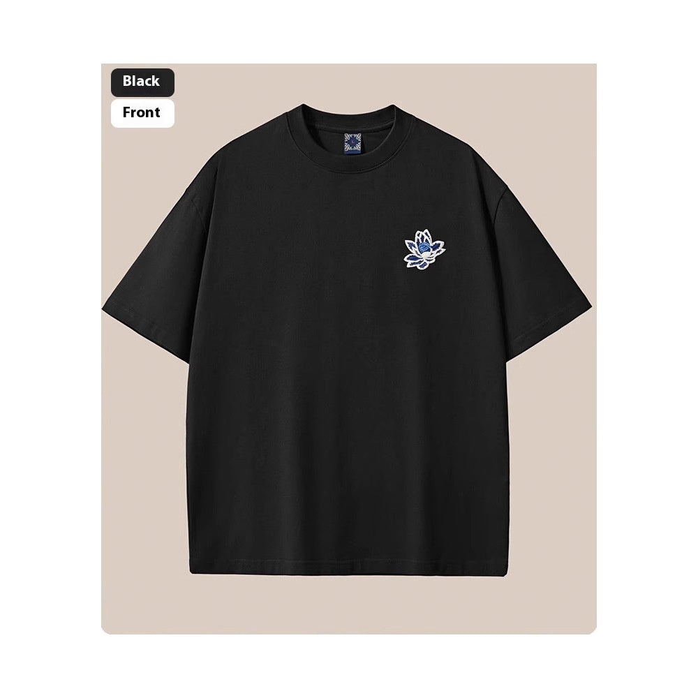 Summer New Pure Cotton Short Sleeve Men's Loose Plus Size Men's Clothing null