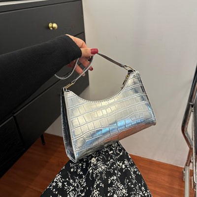 Embossed Underarm Stone Pattern Candy Color Shoulder Bag null