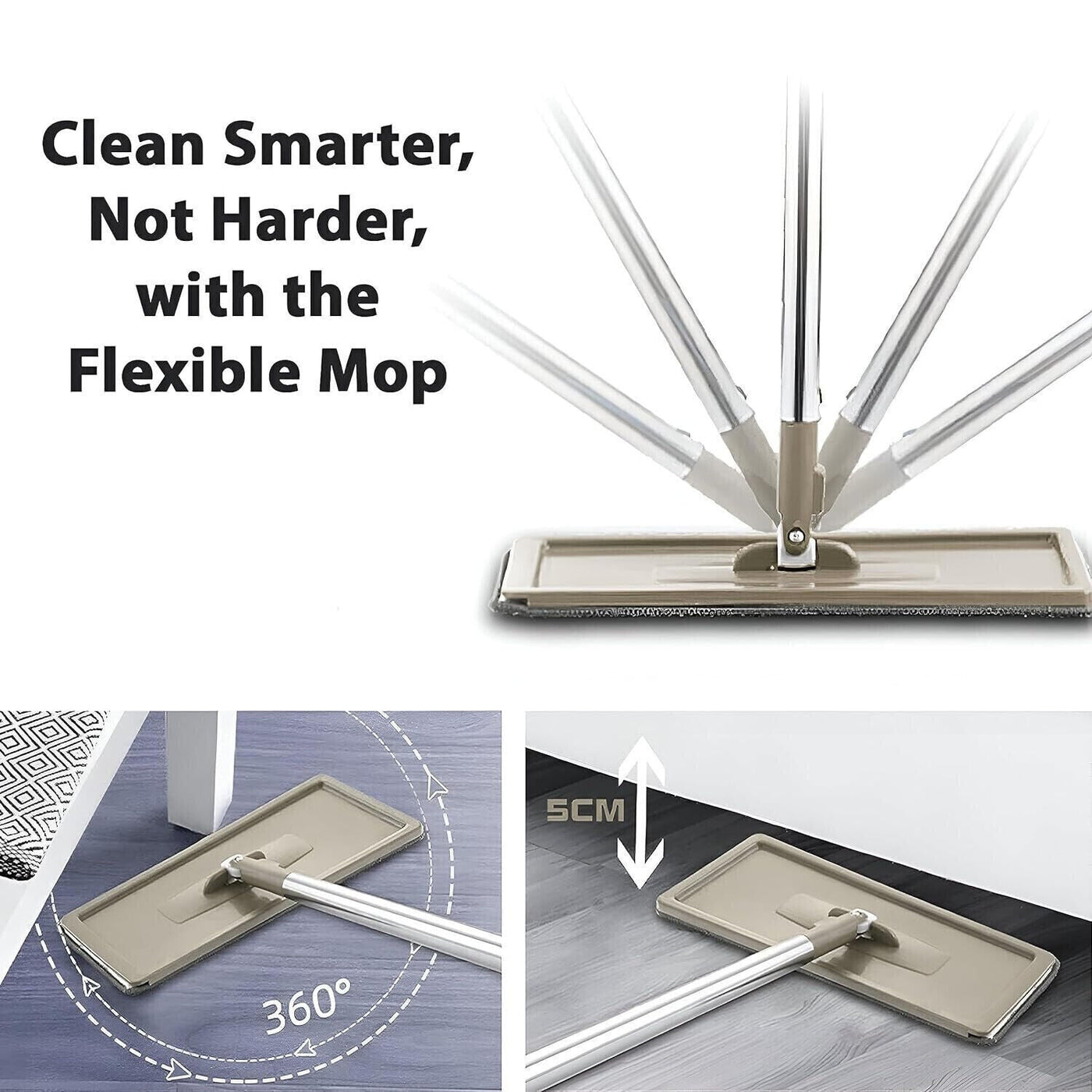 UK Multi Functional Wash  Dry Mop And Bucket Set  Flat Squeeze  10 Pads Shoppers Synchrony