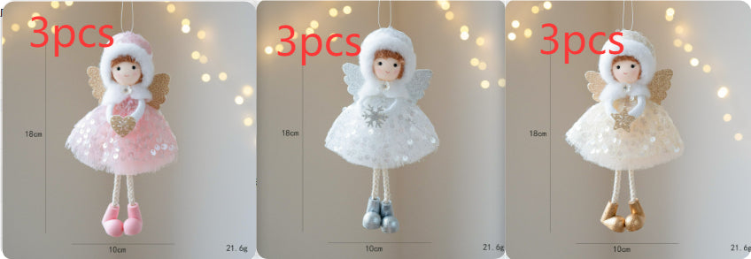 Christmas Winter Mesh Angel Big Eyes Girl Pendant null
