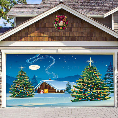Christmas Background Hanging Cloth Garage Door Patch Holiday Party null