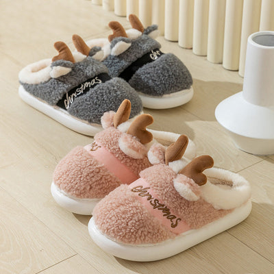 Christmas Shoes Winter Home Slippers Elk Soft Cozy Bedroom Slipper Slip On House Shoes null