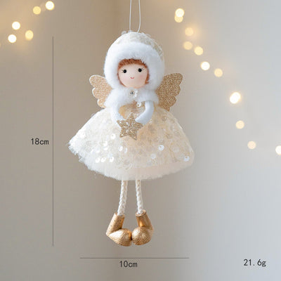 Christmas Winter Mesh Angel Big Eyes Girl Pendant null