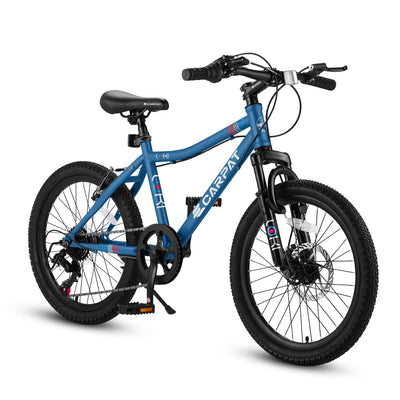 S20101 20 Inch Kids' Bike, Boys Girls Mountain Bike Ages 6-12, 7 Speed Teenager Children Kids' Bicycles, Front Suspension Disc Brake Rear V-Brake, High Steel Frame null