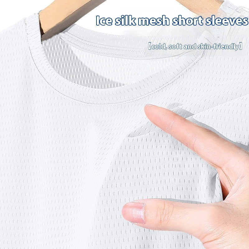 Ice Silk Mesh Short Sleeve Sports Casual null