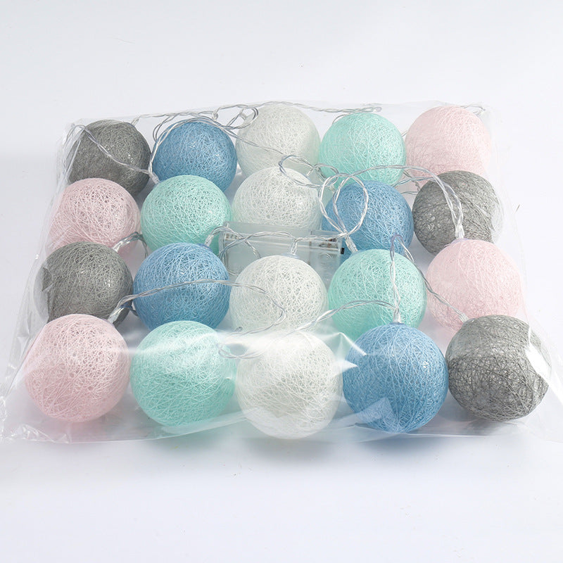 Led Ornamental Festoon Lamp Cotton Ball String Lights null