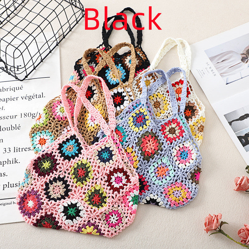 Handmade Crochet Weave Vintage Hollow Bag null