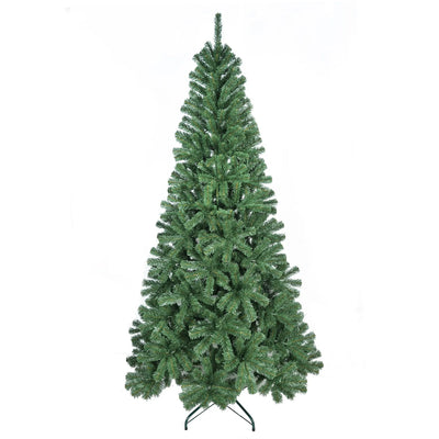Unlit Artificial Christmas Tree, Green Xmas Tree And Folding Metal Stand For Indoor Holiday Decoration null