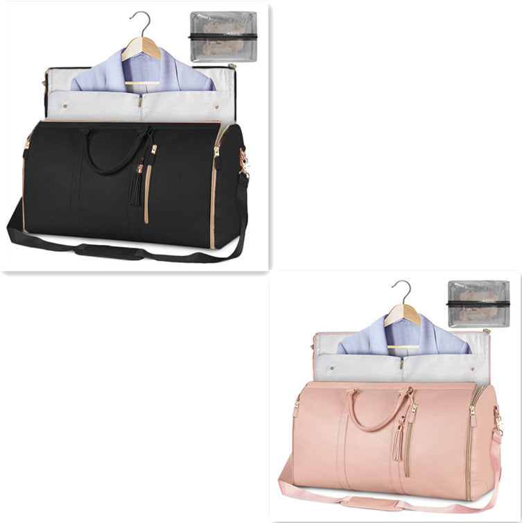 Large Capacity Travel Duffle Bag Women's Handbag Folding Suit Bag Waterproof Clothes Totes null