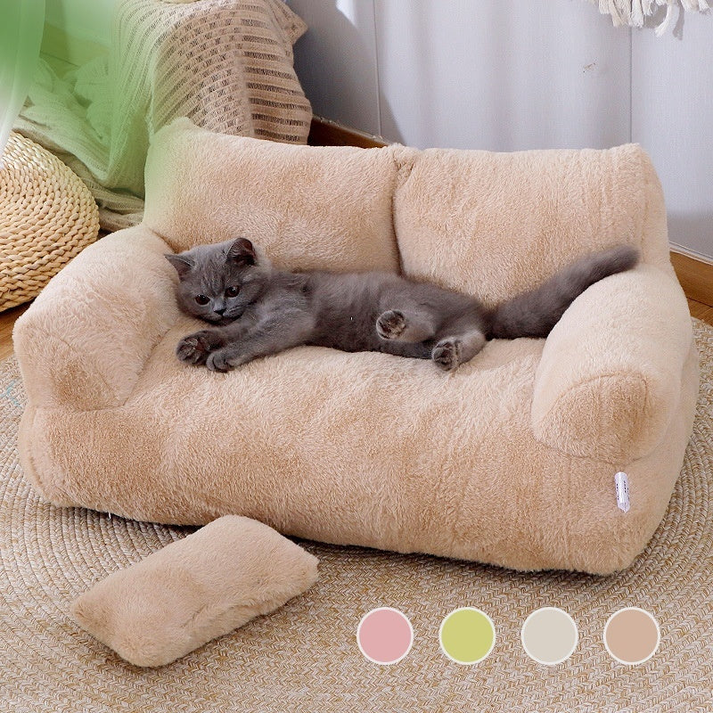 Luxury Cat Bed Sofa Winter Warm Cat Nest Pet Bed For Small Medium Dogs Cats Comfortable Plush Puppy Bed Pet Supplies null