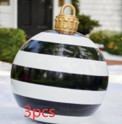 Christmas Ornament Ball Outdoor Pvc 60CM Inflatable Decorated Ball PVC Giant Big Large Balls Xmas Tree Decorations Toy Ball null