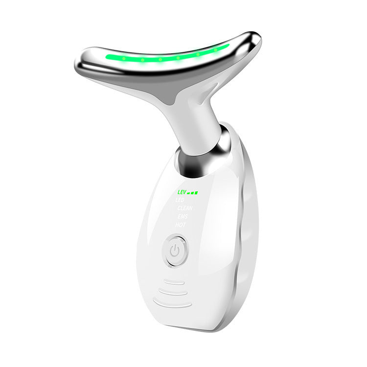 Neck Face Beauty Device Colorful LED Photon Therapy Skin Tighten Reduce Double Chin Anti Wrinkle Remove Lifting Massager null
