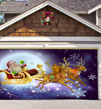 Christmas Background Hanging Cloth Garage Door Patch Holiday Party null