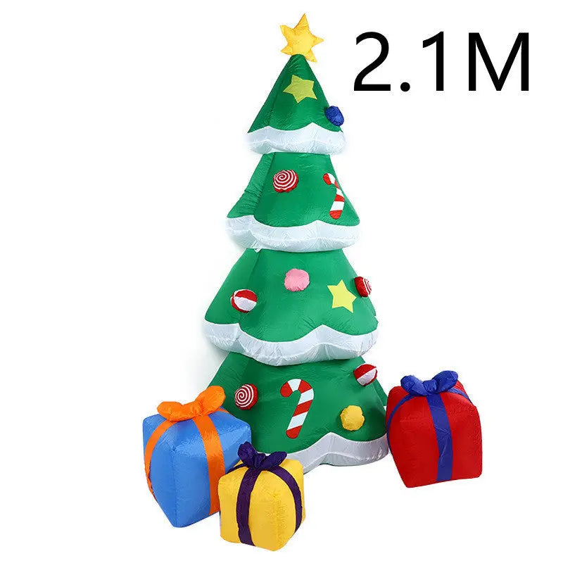 Christmas LED Lights Glowing Santa Tree Snowman Inflatable Doll Outdoor Yard Garden Decor null