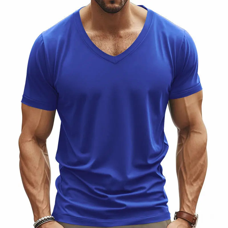 Solid Color Loose American Summer Men's T-shirt null