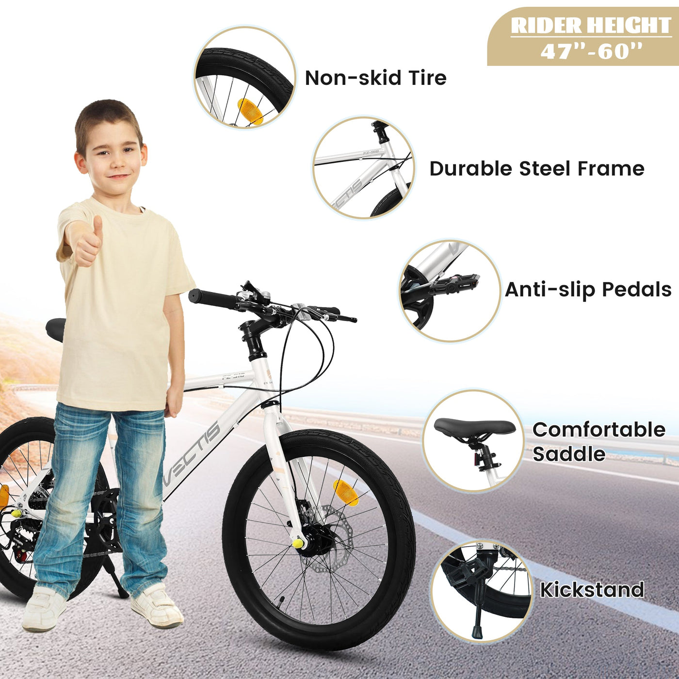 Kids Bike For 6-12 Years Old, 20 Inch Children's Bicycle For Boys Girls null