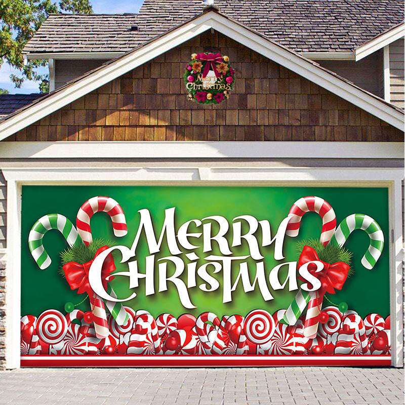Christmas Background Hanging Cloth Garage Door Patch Holiday Party null