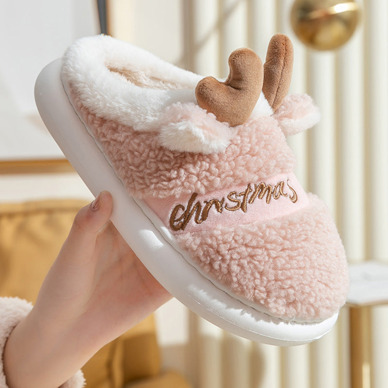 Christmas Shoes Winter Home Slippers Elk Soft Cozy Bedroom Slipper Slip On House Shoes null