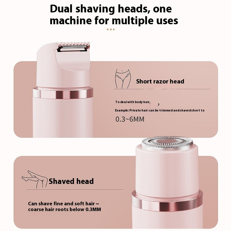 Dual-Head Electric Shaver Painless Women's Epilator Bikini Hair Removal Device Automatic Hair Trimmer Underarm Facial Lips Leg null