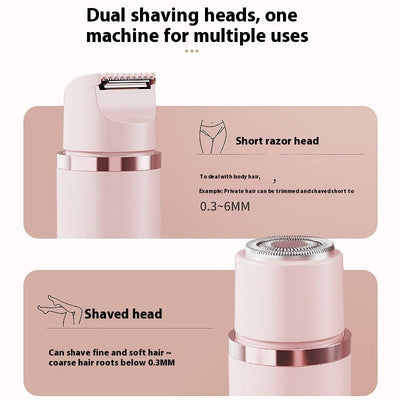 Dual-Head Electric Shaver Painless Women's Epilator Bikini Hair Removal Device Automatic Hair Trimmer Underarm Facial Lips Leg null