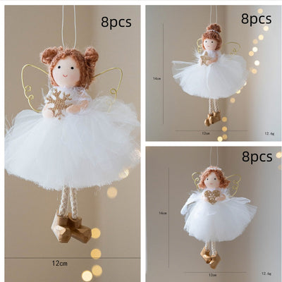 Christmas Winter Mesh Angel Big Eyes Girl Pendant null