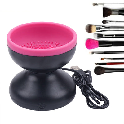 Electric Makeup Brush Cleaner Machine Portable Automatic USB Cosmetic Brush Cleaner Tools For All Size Beauty Makeup Brushes Set null