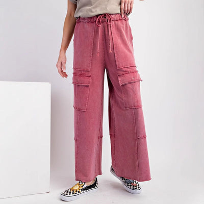 Women's Casual Working Pants High Waist Large Pocket Straight-leg Pants null