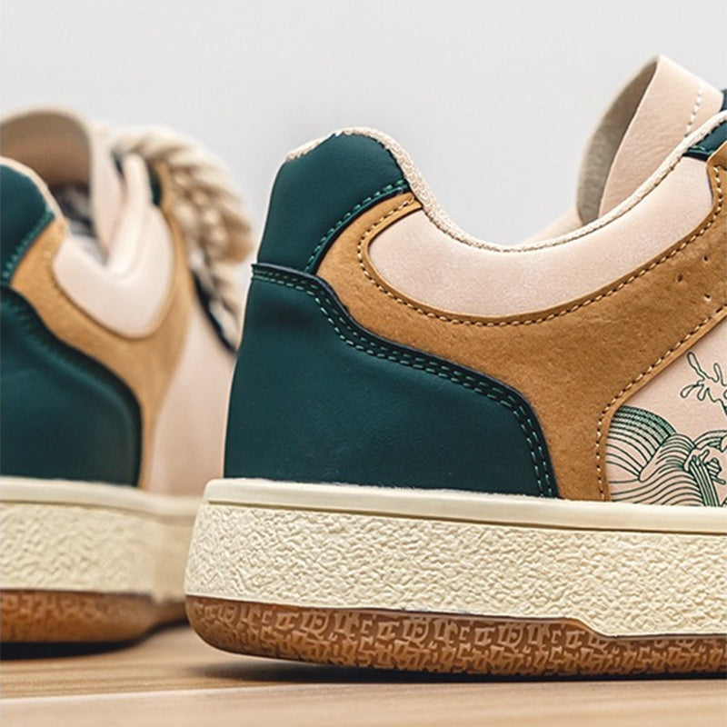 Lace-up Casual Shoes Men Soft Thick Sole Fashion Comfortable Breathable Flats Sneakers Student Platform Outdoor Walking Shoes null