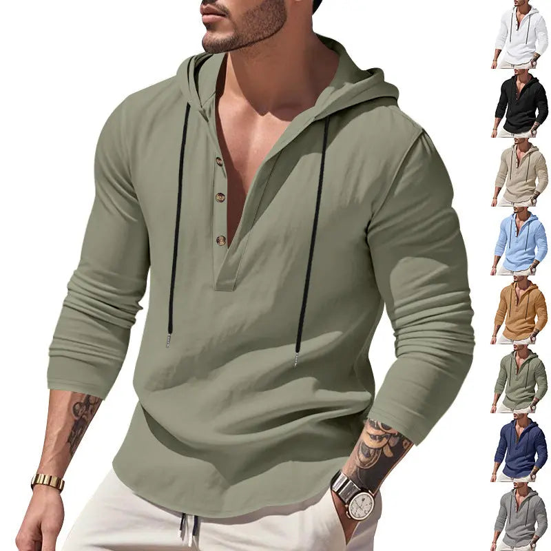 Hooded Casual Loose-fitting T-shirt Sweater For Men null