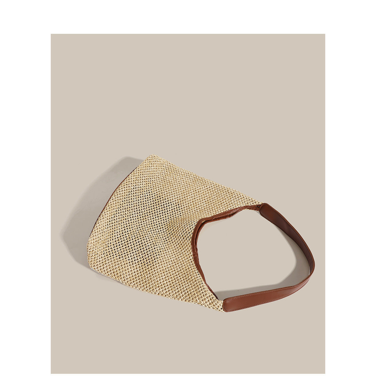 Retro Straw Woven Tote Bag Shoulder Large Capacity Beach Bag null