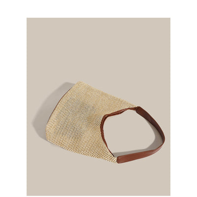 Retro Straw Woven Tote Bag Shoulder Large Capacity Beach Bag null