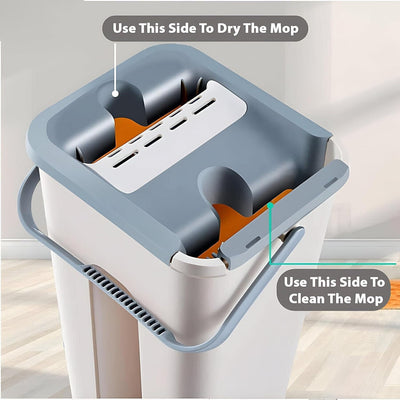 UK Multi Functional Wash  Dry Mop And Bucket Set  Flat Squeeze  10 Pads Shoppers Synchrony