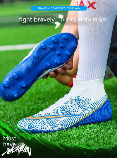 New Breathable Sports High-top Firm Ground Soccer Shoes null