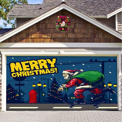 Christmas Background Hanging Cloth Garage Door Patch Holiday Party null