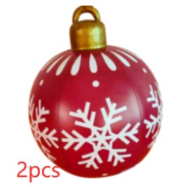 Christmas Ornament Ball Outdoor Pvc 60CM Inflatable Decorated Ball PVC Giant Big Large Balls Xmas Tree Decorations Toy Ball null