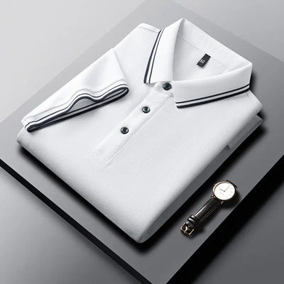 Summer Lapel Mercerized Cotton T-shirt Loose Breathable null