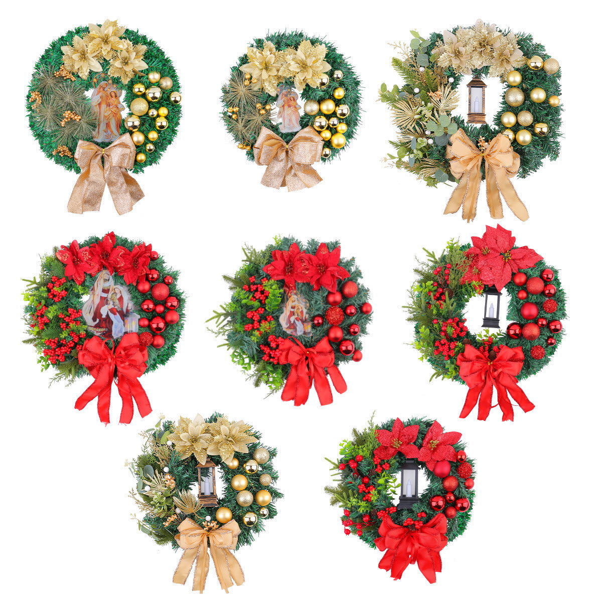 Christmas Light Wreath Door And Window Decoration Vine Ring null