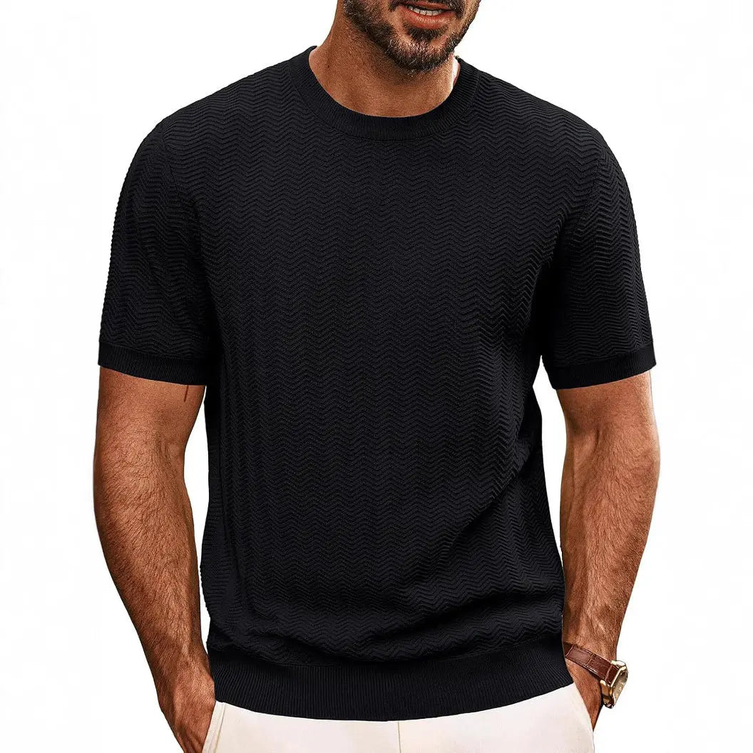 Men's Summer Hollow Breathable Sweater Solid Color T-shirt null