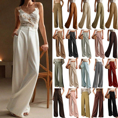 Women's Casual Loose Straight Business Commute Wide Leg Pants null
