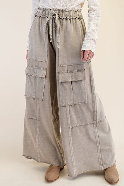 Women's Casual Working Pants High Waist Large Pocket Straight-leg Pants null