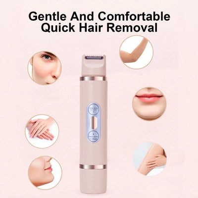 Dual-Head Electric Shaver Painless Women's Epilator Bikini Hair Removal Device Automatic Hair Trimmer Underarm Facial Lips Leg null