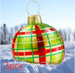Christmas Ornament Ball Outdoor Pvc 60CM Inflatable Decorated Ball PVC Giant Big Large Balls Xmas Tree Decorations Toy Ball null