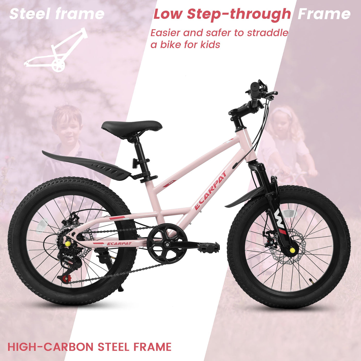 20 Inch Mountain Kids Bike For Boys & Girls, Ages 6-12, 7-Speed With Front Suspension null