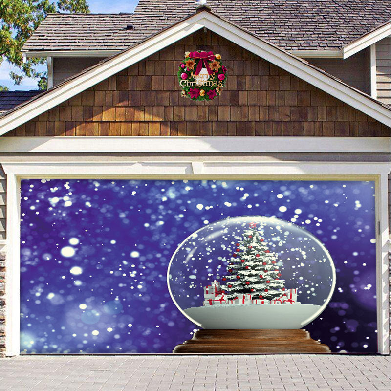 Christmas Background Hanging Cloth Garage Door Patch Holiday Party null