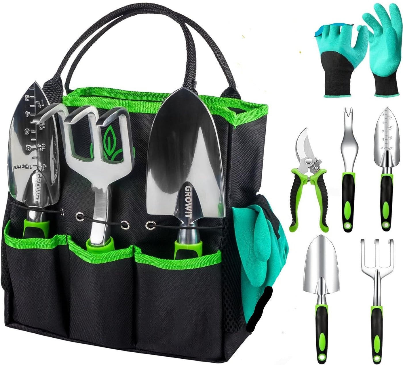 Heavy Duty Garden Tools 9Pieces Set - Rust Proof, Ergonomic Gardening Hand Tools Garden Gifts For Mom And Dad Shoppers Synchrony