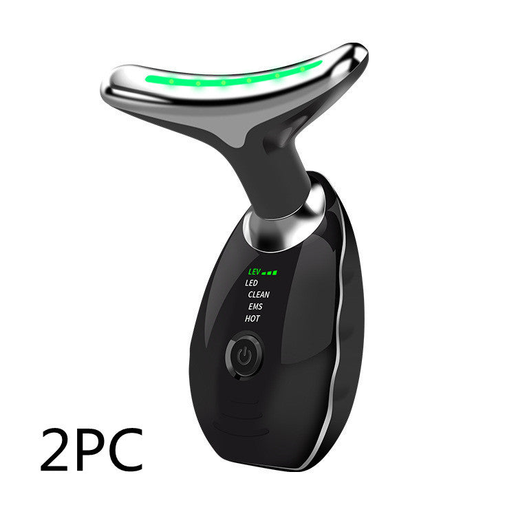 Neck Face Beauty Device Colorful LED Photon Therapy Skin Tighten Reduce Double Chin Anti Wrinkle Remove Lifting Massager null
