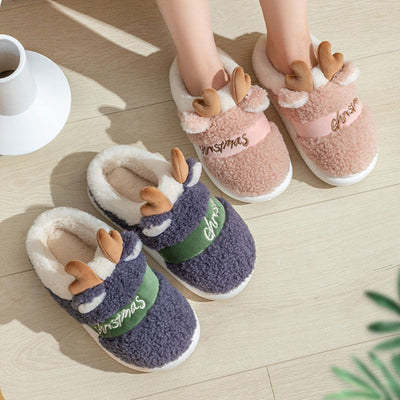 Christmas Shoes Winter Home Slippers Elk Soft Cozy Bedroom Slipper Slip On House Shoes null