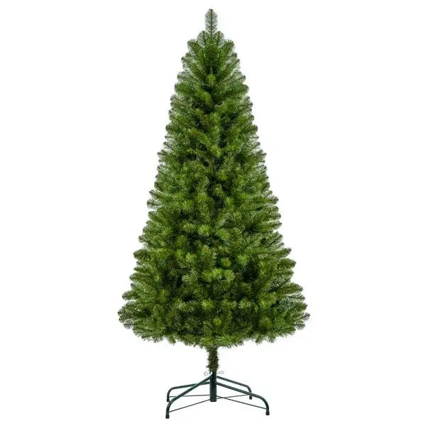 7FT Unlit Artificial Christmas Tree With 775 Tips, Full PVC Branches, Classic Green Holiday Tree With Sturdy Metal Stand For Indoor Home Decoration null