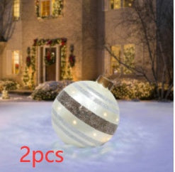 Christmas Ornament Ball Outdoor Pvc 60CM Inflatable Decorated Ball PVC Giant Big Large Balls Xmas Tree Decorations Toy Ball null
