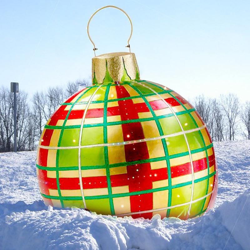 Christmas Ornament Ball Outdoor Pvc 60CM Inflatable Decorated Ball PVC Giant Big Large Balls Xmas Tree Decorations Toy Ball null